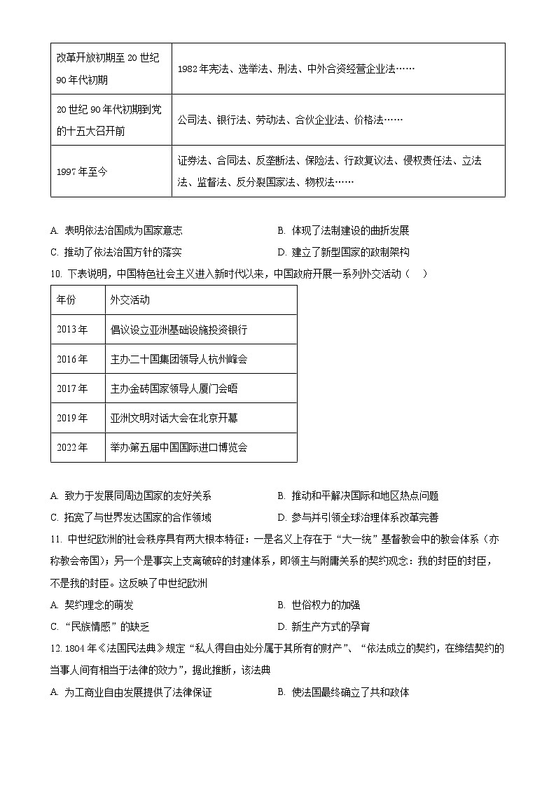 湖北省武汉市洪山高级中学2022-2023学年高二2月月考历史试题无答案第3页