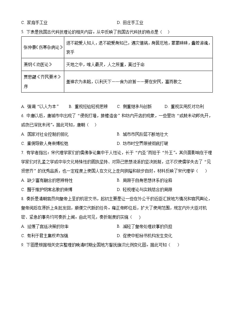 2023赤峰高三上学期期末模拟考试历史含解析02