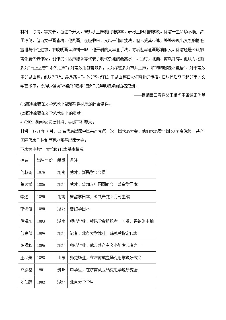 高考历史真题分类训练专题20 中外历史人物评说（原卷版）第2页
