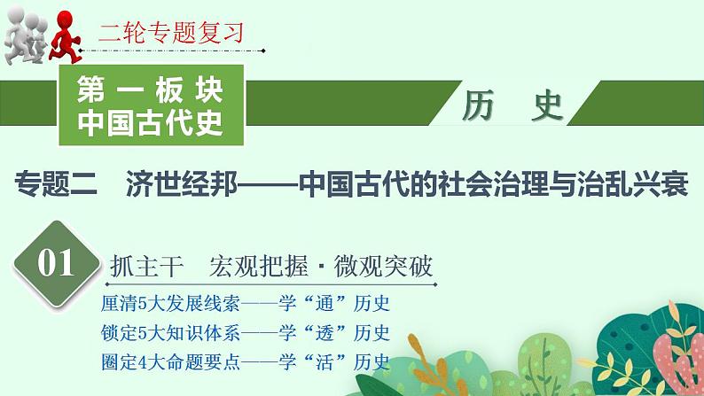 专题二 济世经邦——中国古代的社会治理与治乱兴衰 课件--2023届高三统编版历史二轮专题复习第1页