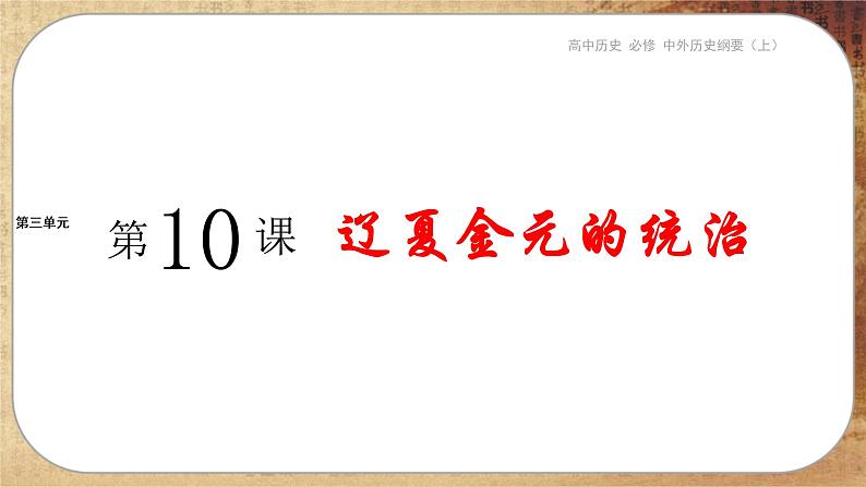 第三单元-第10课  辽夏金元的统治（课件PPT）01