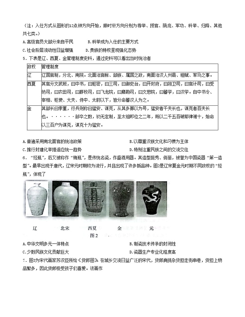 重庆市巴蜀中学校2022-2023学年高一下学期第一次月考历史试题02