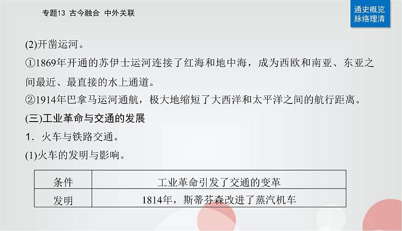 2023届高考历史二轮复习第26讲交通与社会变迁课件第7页