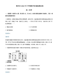 2022-2023学年湖南省郴州市高二上学期期末考试历史试题含解析