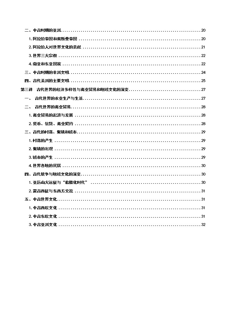 专题08  古代文明的产生和中古世界的多元面貌——【备考2023】高考历史必背知识点梳理（统编版）第2页