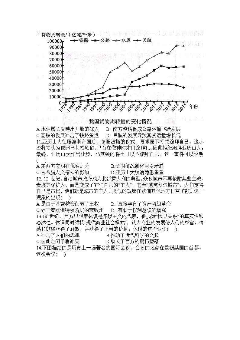 2023年湖南省高三联考（衡阳二模）历史试题及答案03