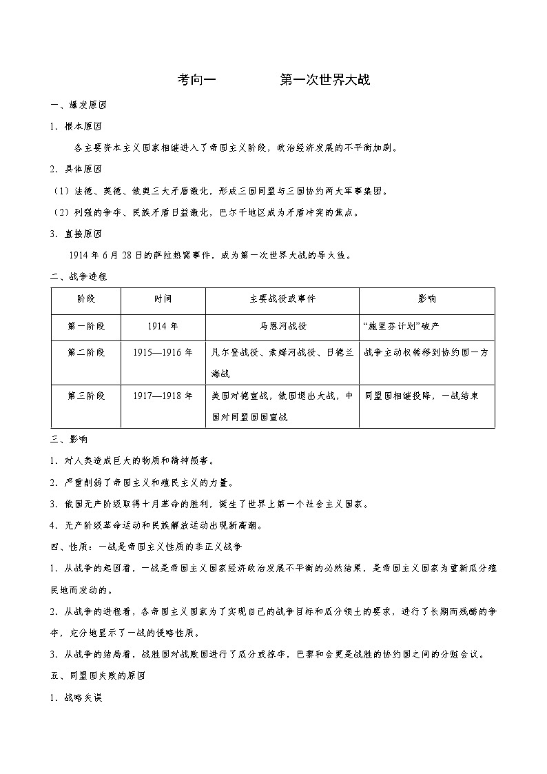 高考历史考点一遍过 考点37 选修三 20世纪的战争与和平第2页