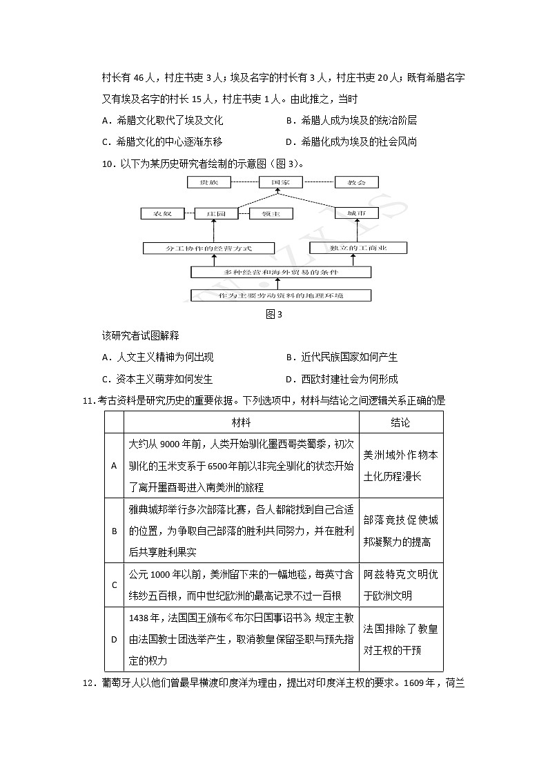 高25届第二月考（历史）第3页