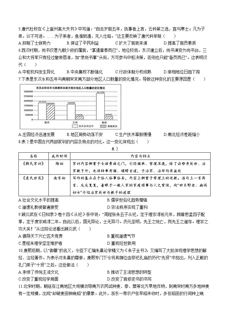 江苏省苏州市江苏省外国语学校2023届高三3月月考历史试题第2页