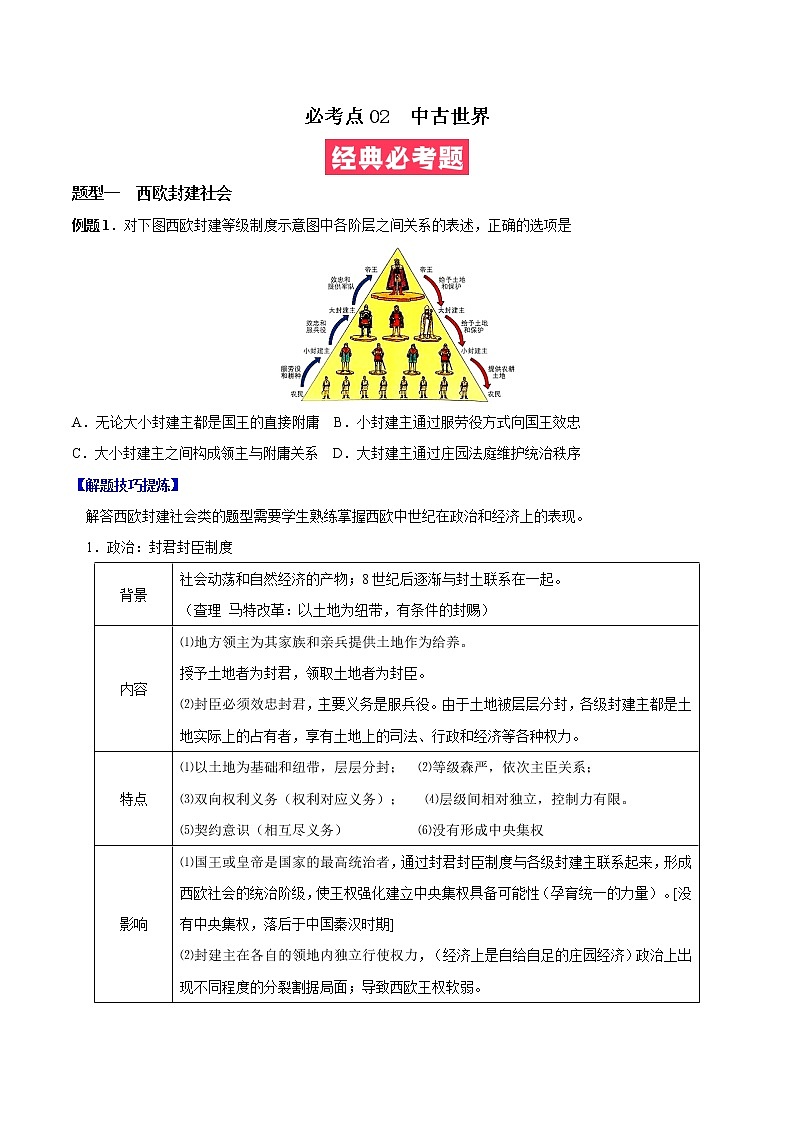 必考点02 中古世界（原卷版）第1页
