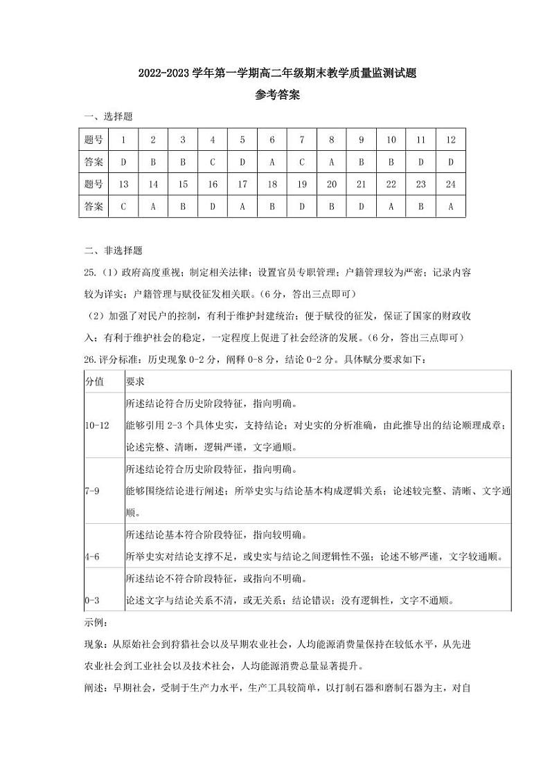 高二历史答案第1页