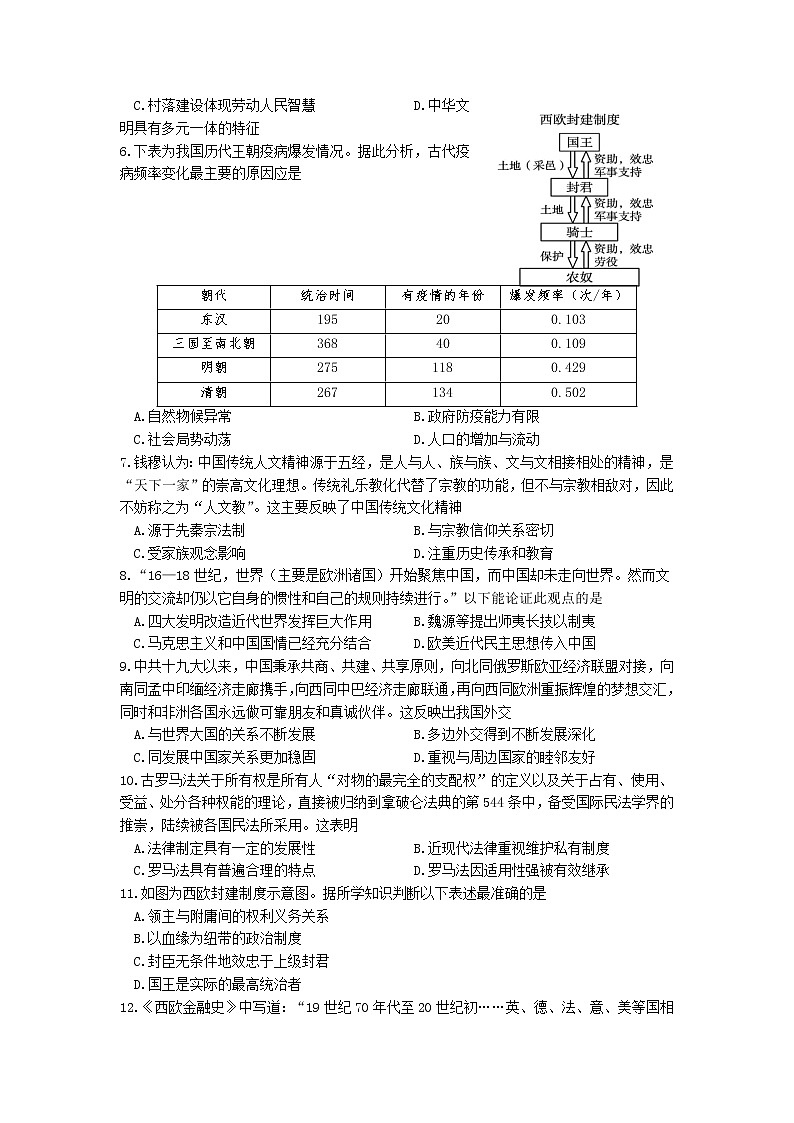 江苏省扬州中学2022-2023学年高二下学期3月阶段检测历史试题第2页