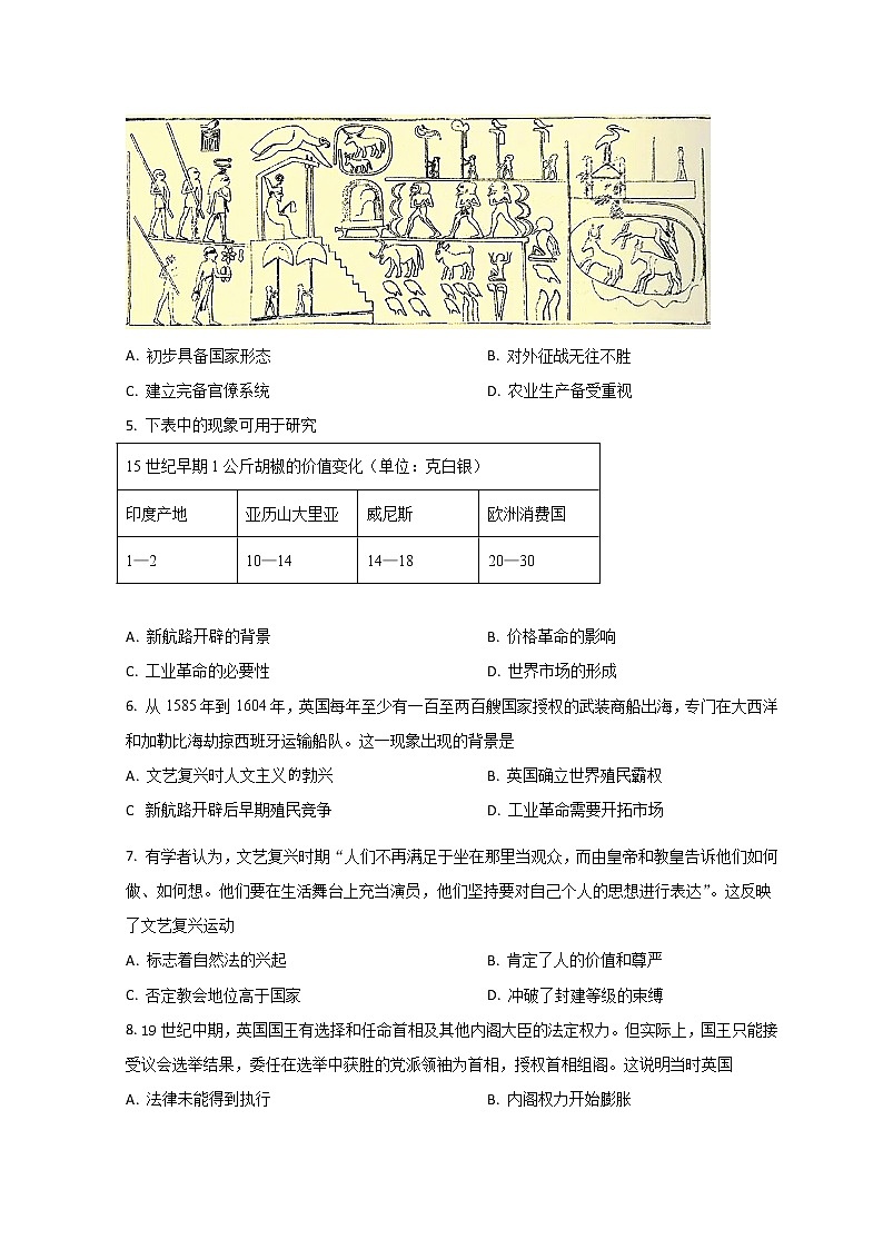 2022菏泽高一下学期期中考试历史试题含解析02