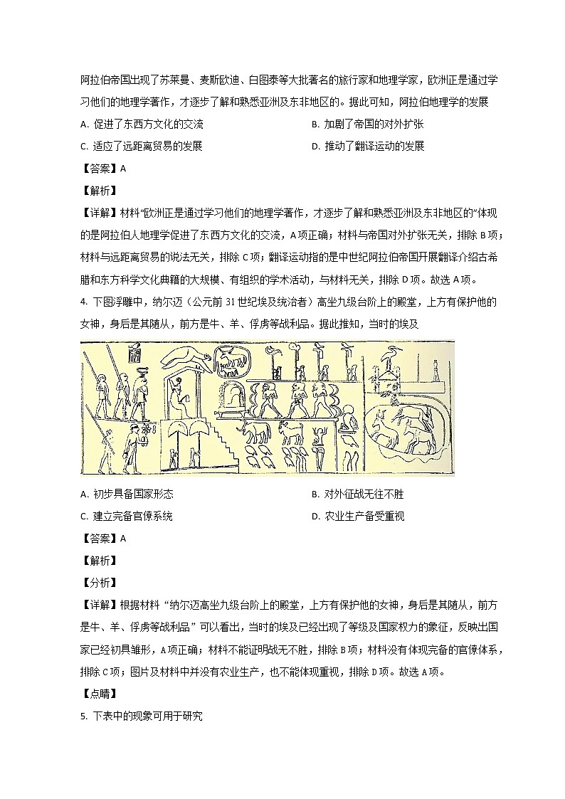 2022菏泽高一下学期期中考试历史试题含解析02