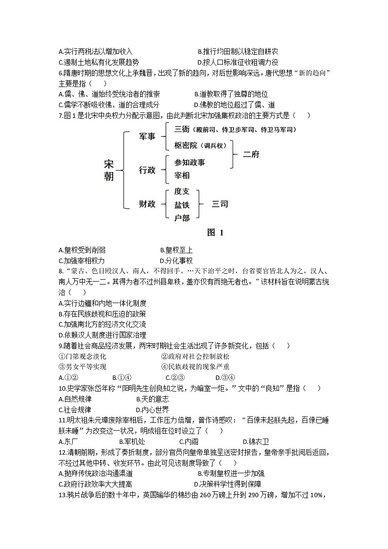 2022-2023学年吉林省延边州高一上学期期末考试历史试题含答案第2页