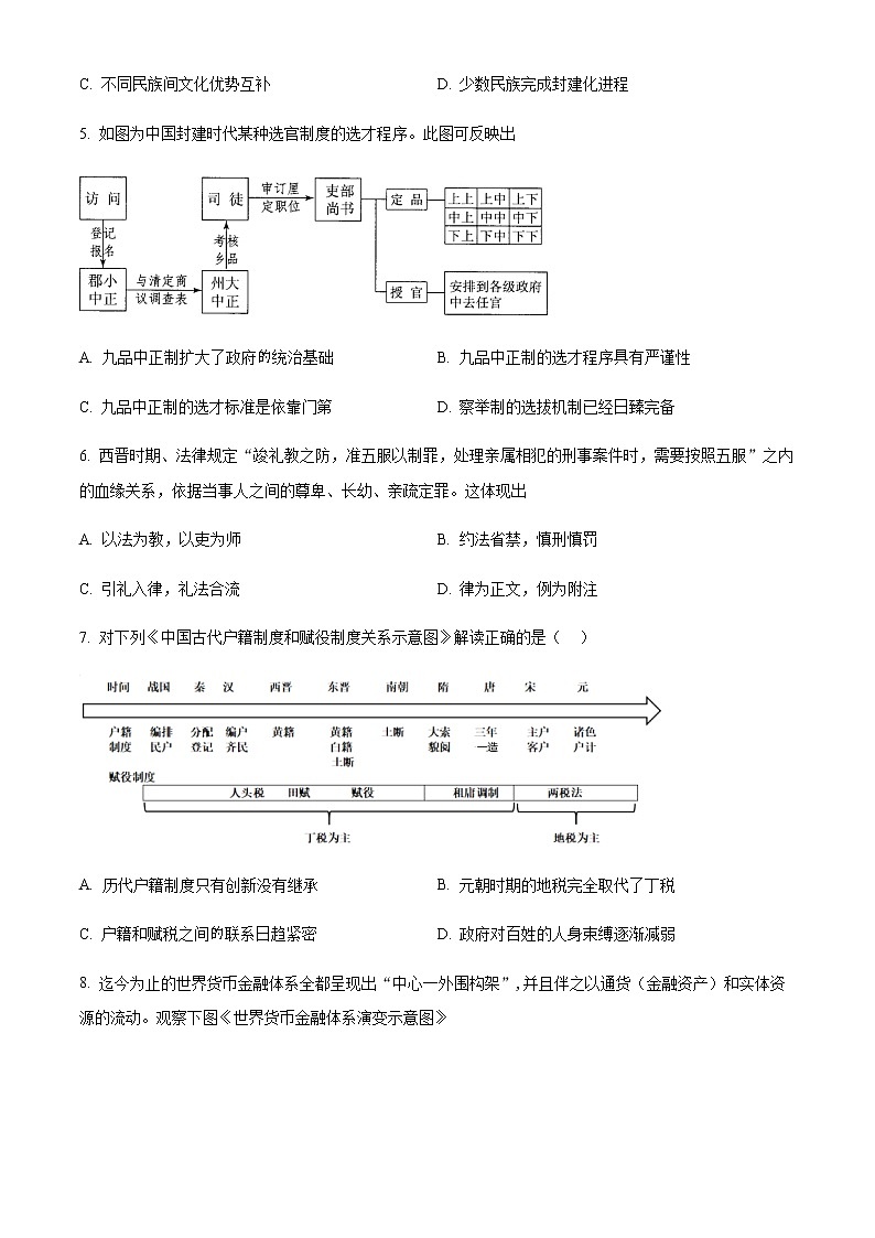 辽宁省鞍山市普通高中2022-2023学年高二下学期第一次月考历史试题含解析第2页