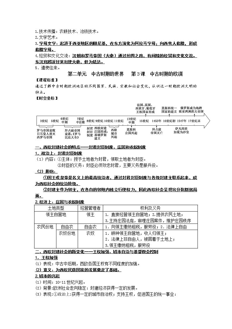 2022-2023学年高中历史统编版（2019）必修中外历史纲要下册知识提纲第3页