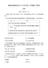 湖南省名校联合体2022-2023学年高二下学期第一次联考（月考）历史试题含解析