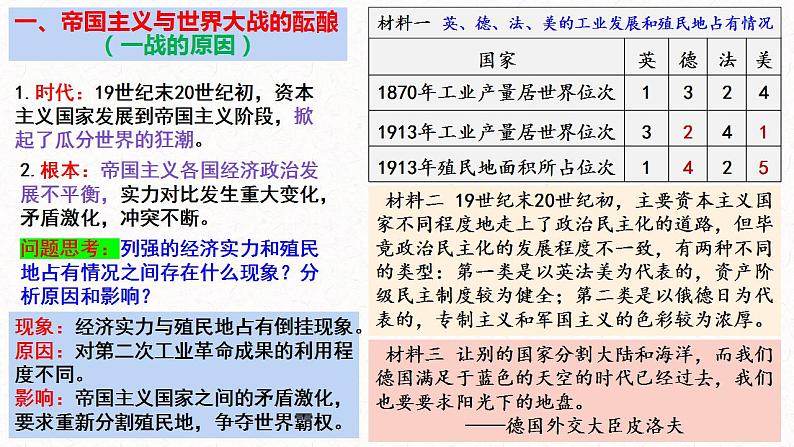 第14课  第一次世界大战与战后国际秩序 课件--2022-2023学年高中历史统编版（2019）必修中外历史纲要下册06