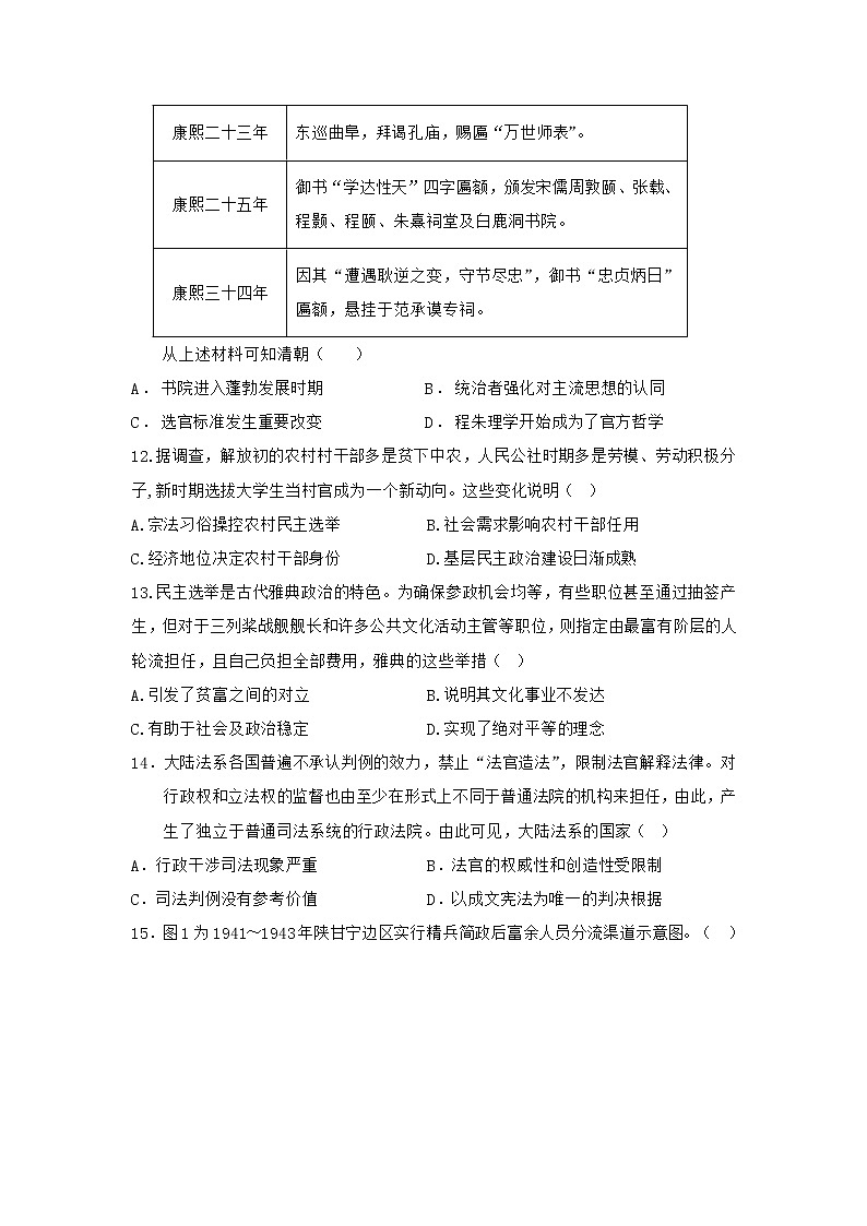 2022-2023学年福建省莆田第二十五中学高二上学期期中考试历史试题（Word版）03