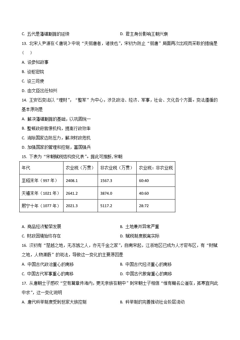 2022-2023学年山东省济宁市兖州区高一上学期期中考试历史试题（Word版）03