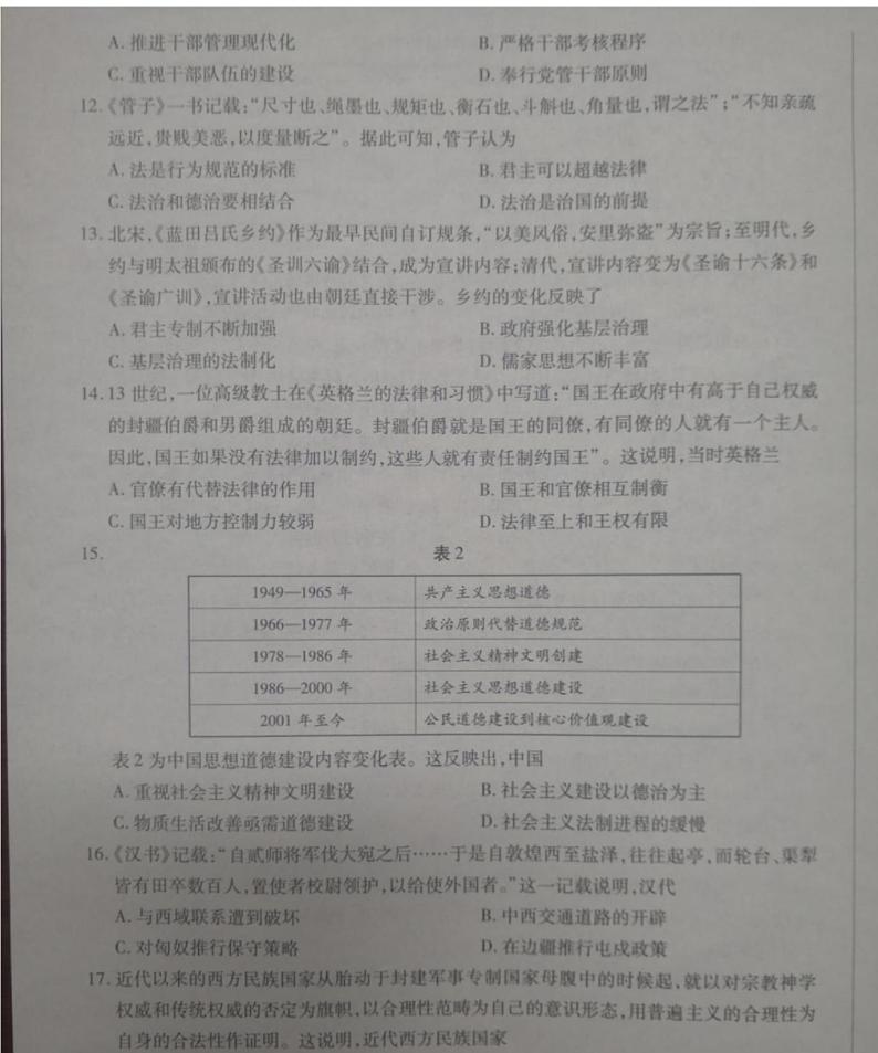 河南省南阳市六校2022-2023学年高二上学期期中考试历史试题03