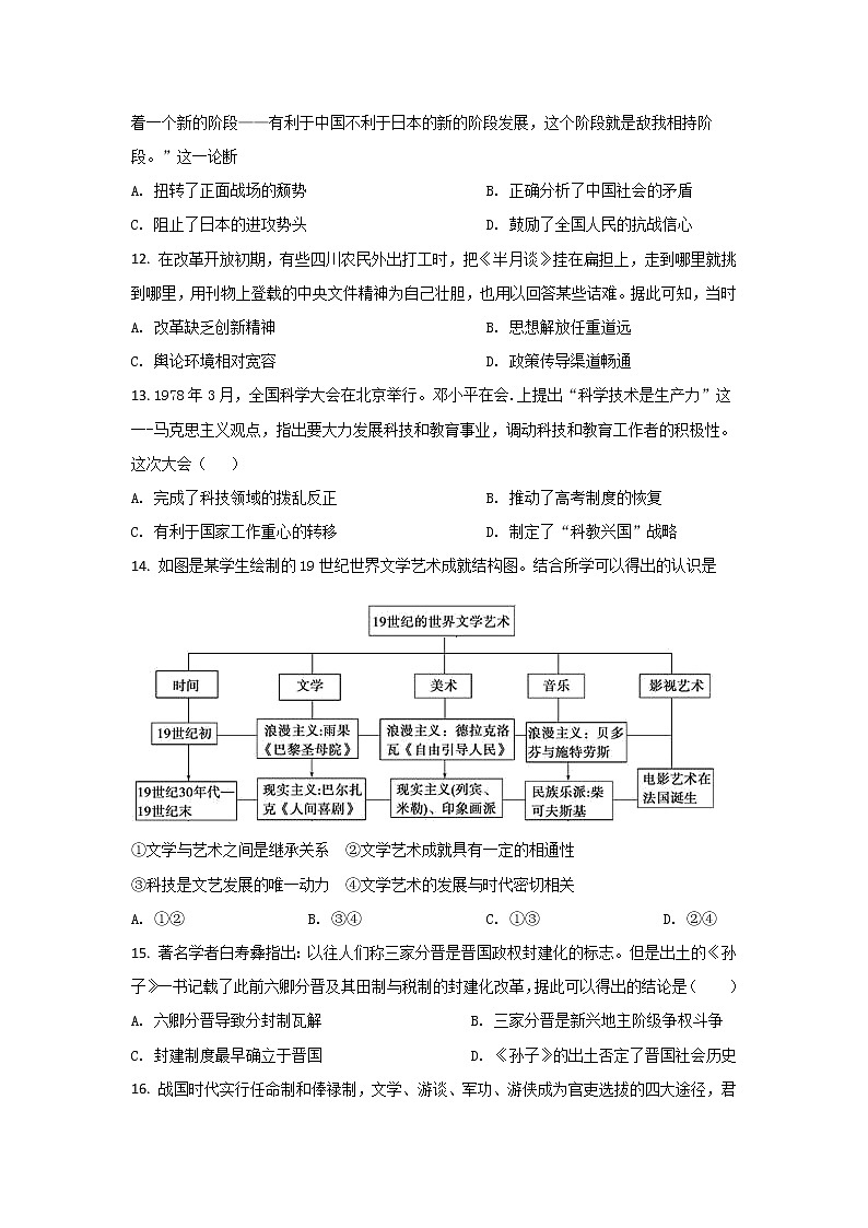 2021-2022学年河南省鹤壁市淇滨高级中学高二下学期第二次半月考试历史试题（Word版） (1)03