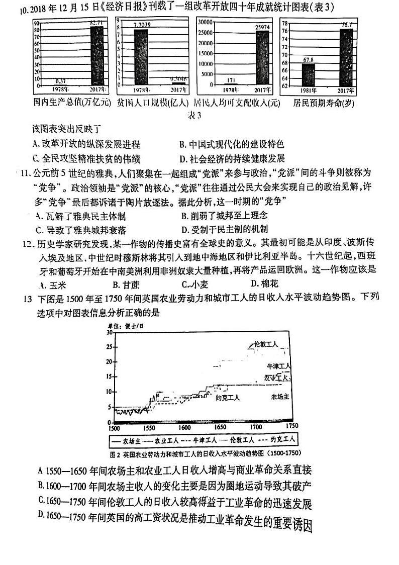 重庆市校2022-2023学年高三下学期第六次质量检测历史试题1第3页