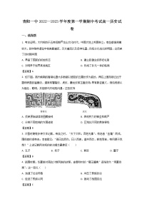 青阳县第一中学2022-2023学年高一上学期期中考试历史试卷