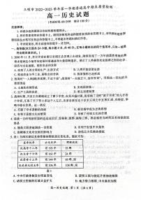 2022-2023学年福建省三明市高一上学期期末质量检测试题 历史 PDF版