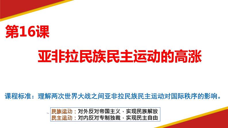 第16课 亚非拉民族民主运动的高涨 课件--2022-2023学年高中历史统编版（2019）必修中外历史纲要下册第1页