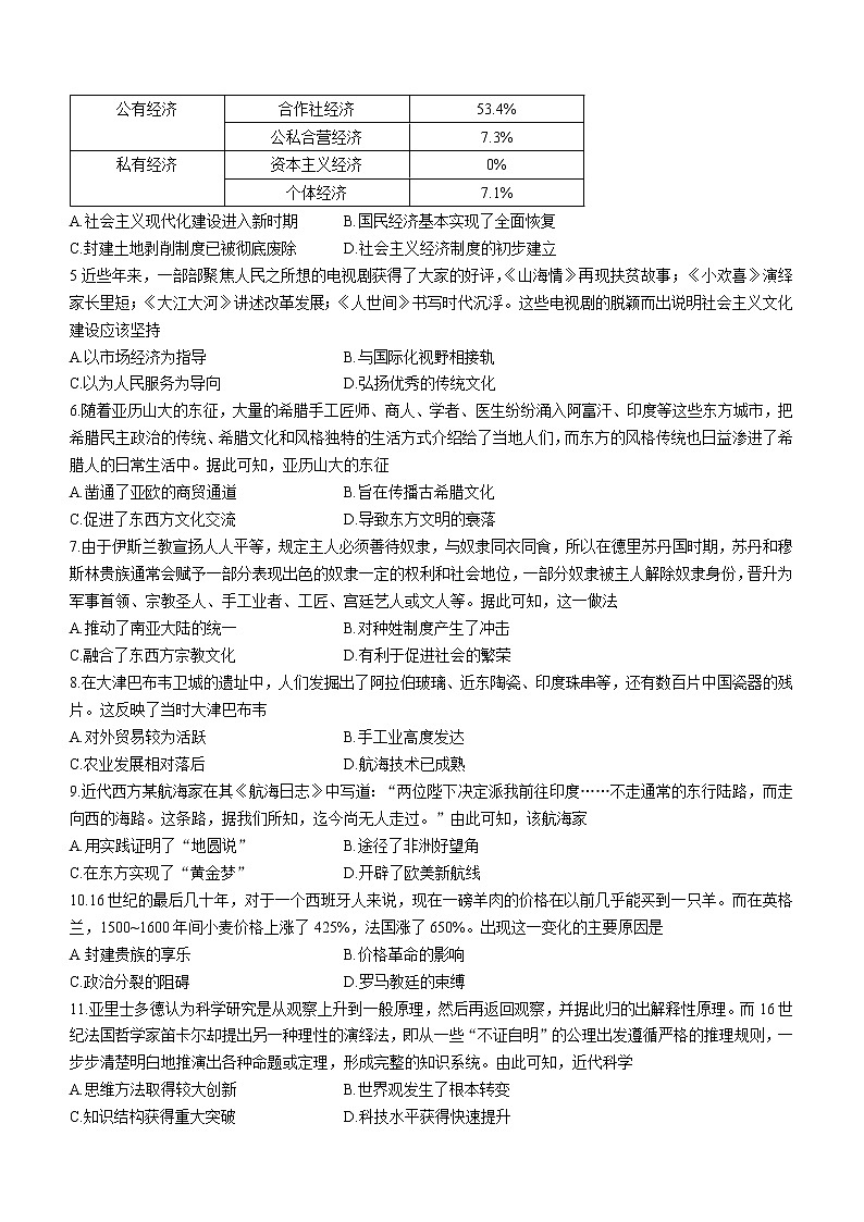 辽宁省本溪市本溪县高级中学2022-2023学年高一4月月考历史试题第2页
