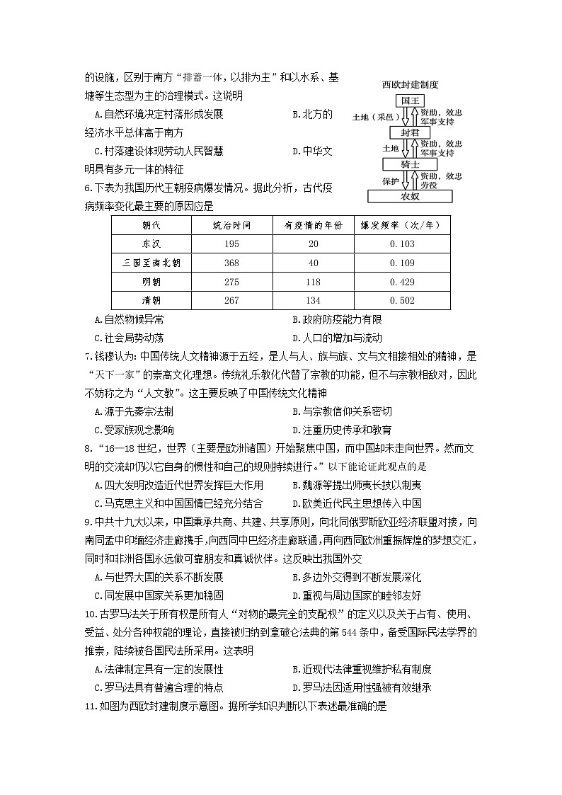 2023扬州中学高二下学期3月月考试题历史含答案02