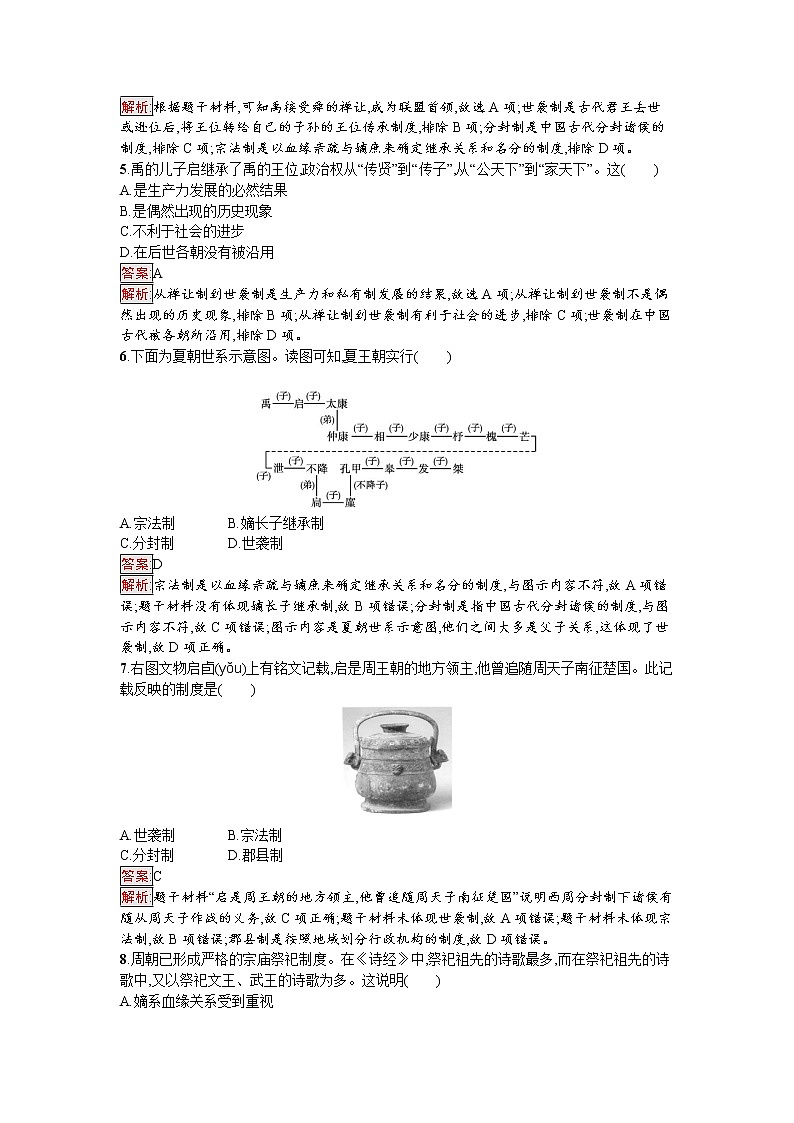 第1课　中华文明的起源与早期国家 试卷02