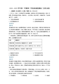 2022-2023学年山东省青岛市第二中学等多所学校高二上学期线上期末测试 历史 解析版