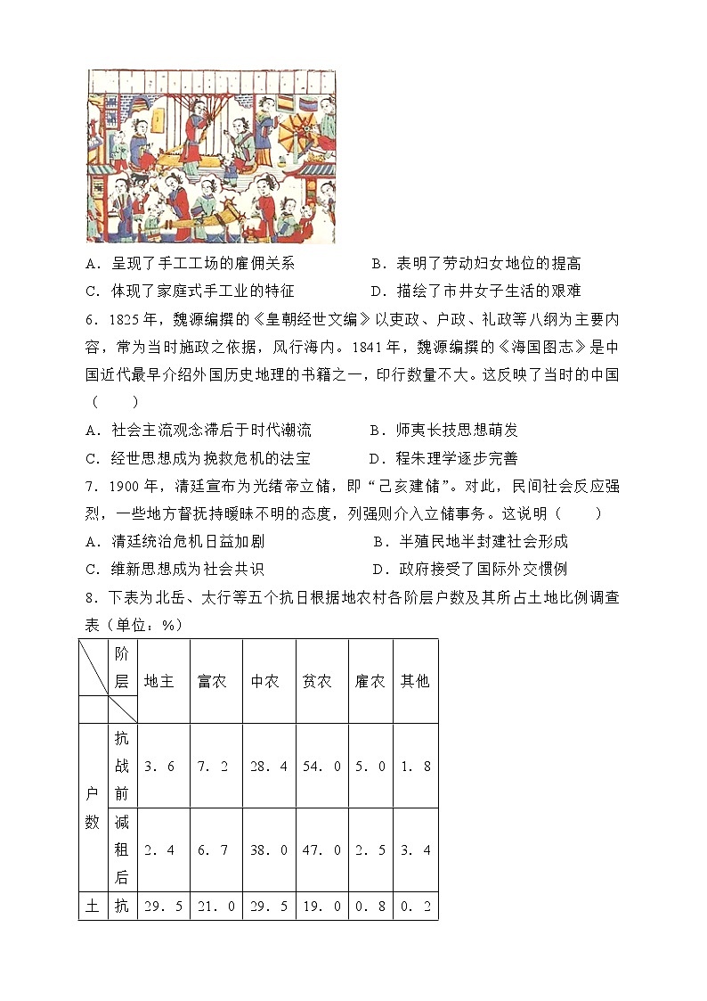 2023届高考考前冲刺训练（福建适用）历史试题第2页