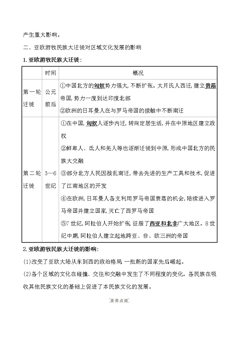 高考历史一轮复习第三十四单元 人口迁徙、文化交融与认同 教案 (含详解)第2页