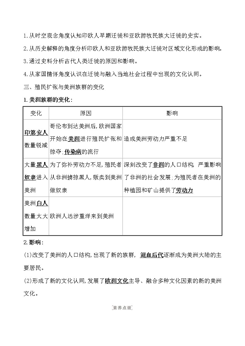 高考历史一轮复习第三十四单元 人口迁徙、文化交融与认同 教案 (含详解)第3页