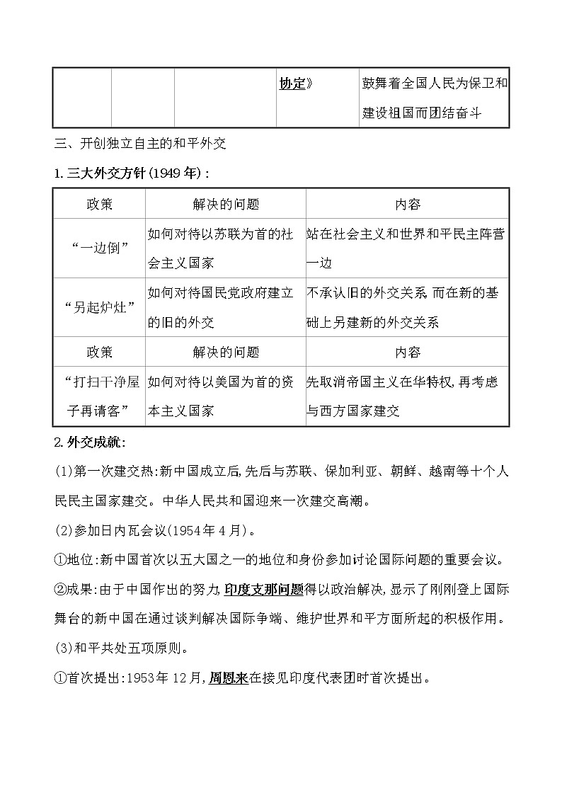 高考历史一轮复习课题25 中华人民共和国成立和向社会主义的过渡 教案 (含详解)第3页