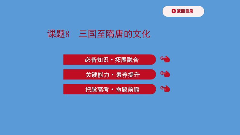 (新高考)高考历史一轮复习课件课题8 三国至隋唐的文化 课件 (含详解)01