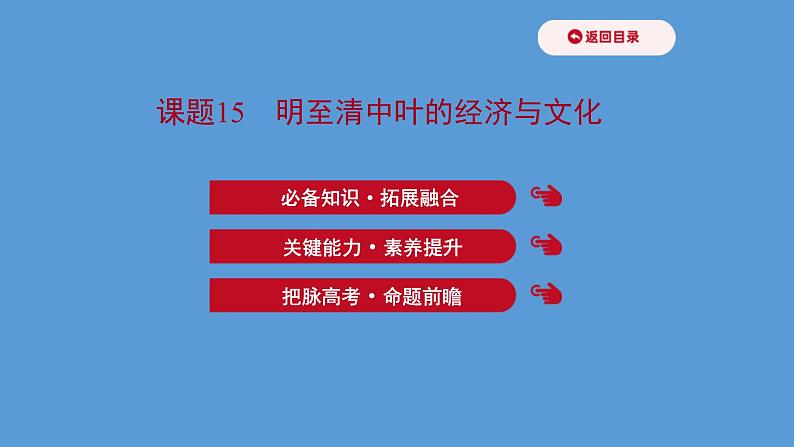 (新高考)高考历史一轮复习课件课题15 明至清中叶的经济与文化 课件 (含详解)01