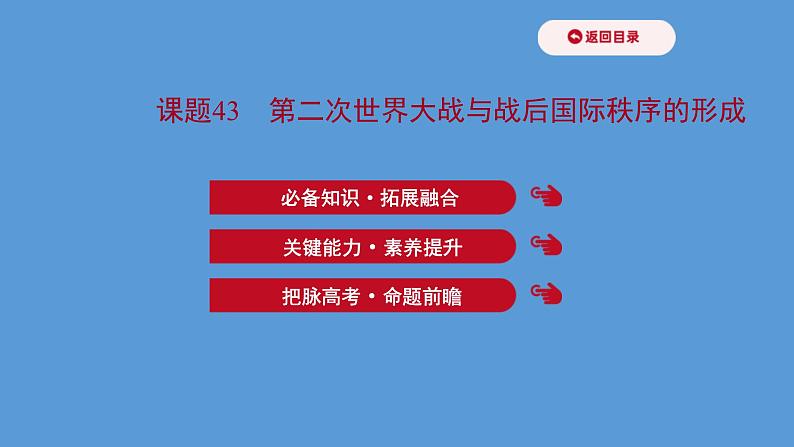 (新高考)高考历史一轮复习课件课题43 第二次世界大战与战后国际 课件 (含详解)第1页