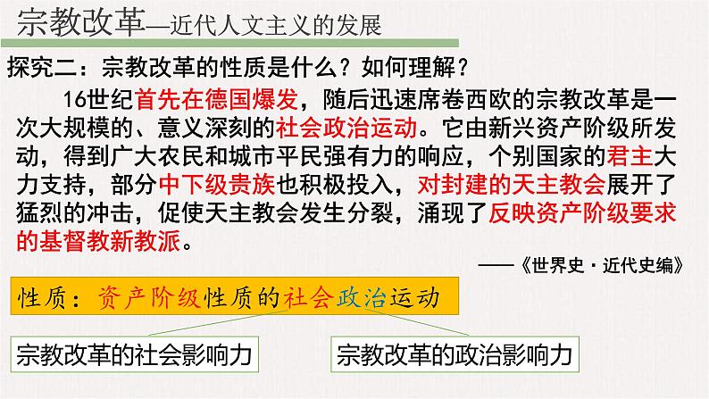 专题13  宗教改革-2022年新高考历史一轮复习讲练课件（统编版）第7页