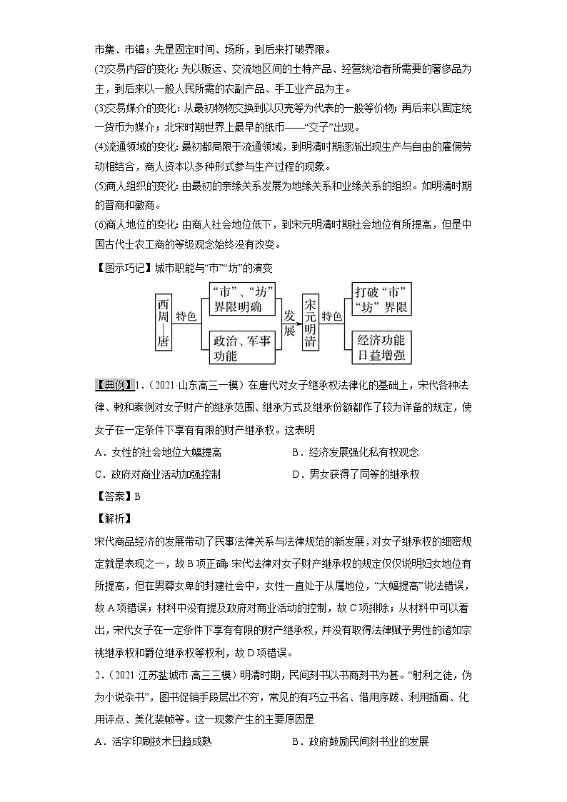 高考历史一轮复习考点13 古代中国的商业和主要的经济政策(教师版) 试卷03