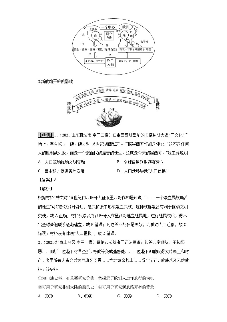 高考历史一轮复习考点14 新航路的开辟和西欧国家的殖民扩张(教师版)第3页