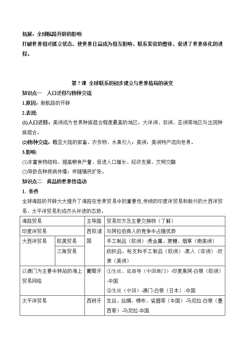 (新高考)高考历史一轮复习知识梳理第三单元 走向整体的世界（中外历史纲要下）第3页