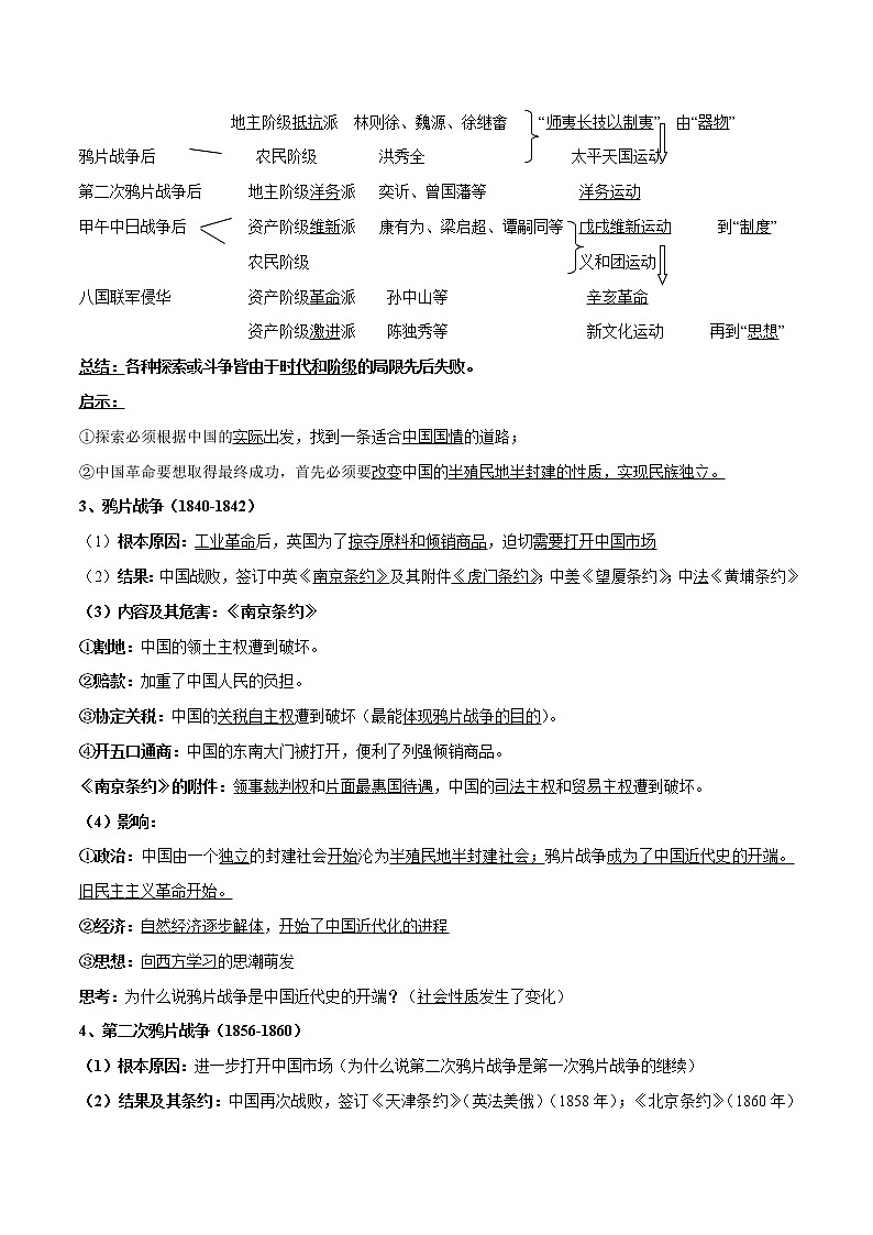(新高考)高考历史一轮复习知识梳理第五单元　晚清时期的内忧外患与救亡图-存知识梳理（中外历史纲要上）第2页