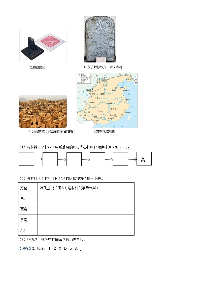 上海市华东师范大学第二附属中学2021-2022学年高一下学期3月阶段反馈历史试题含解析第2页