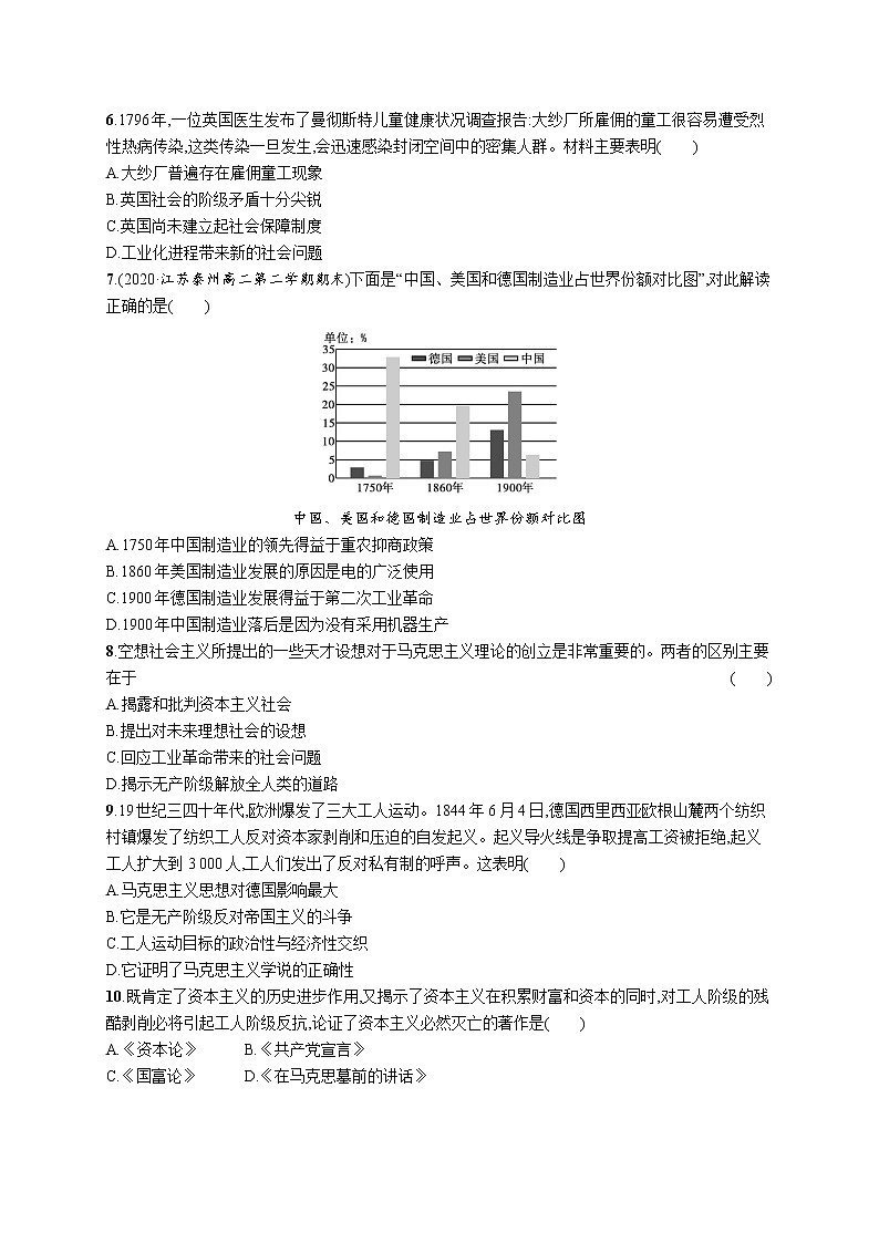 高考优化集训15　工业革命与马克思主义的诞生第2页