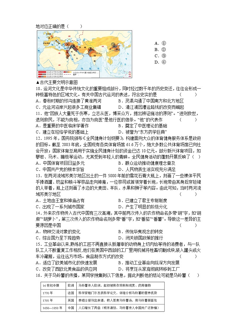 湖南省益阳市桃江县第一中学2022-2023学年高二下学期第六次周考历史试题02